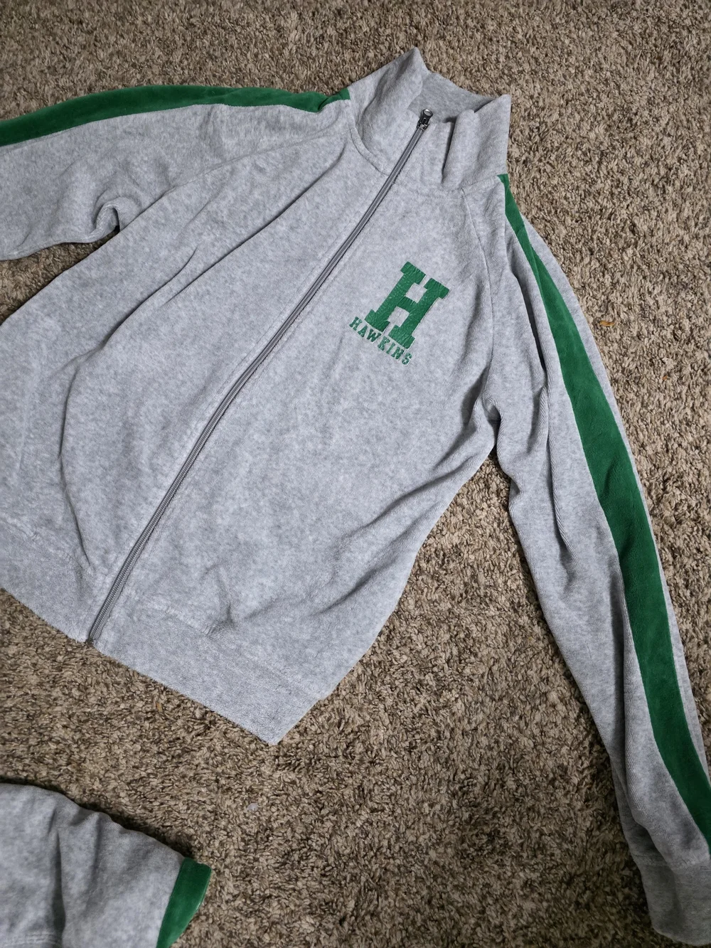 Gray & Green Track Jogger Set - H‎ Logo